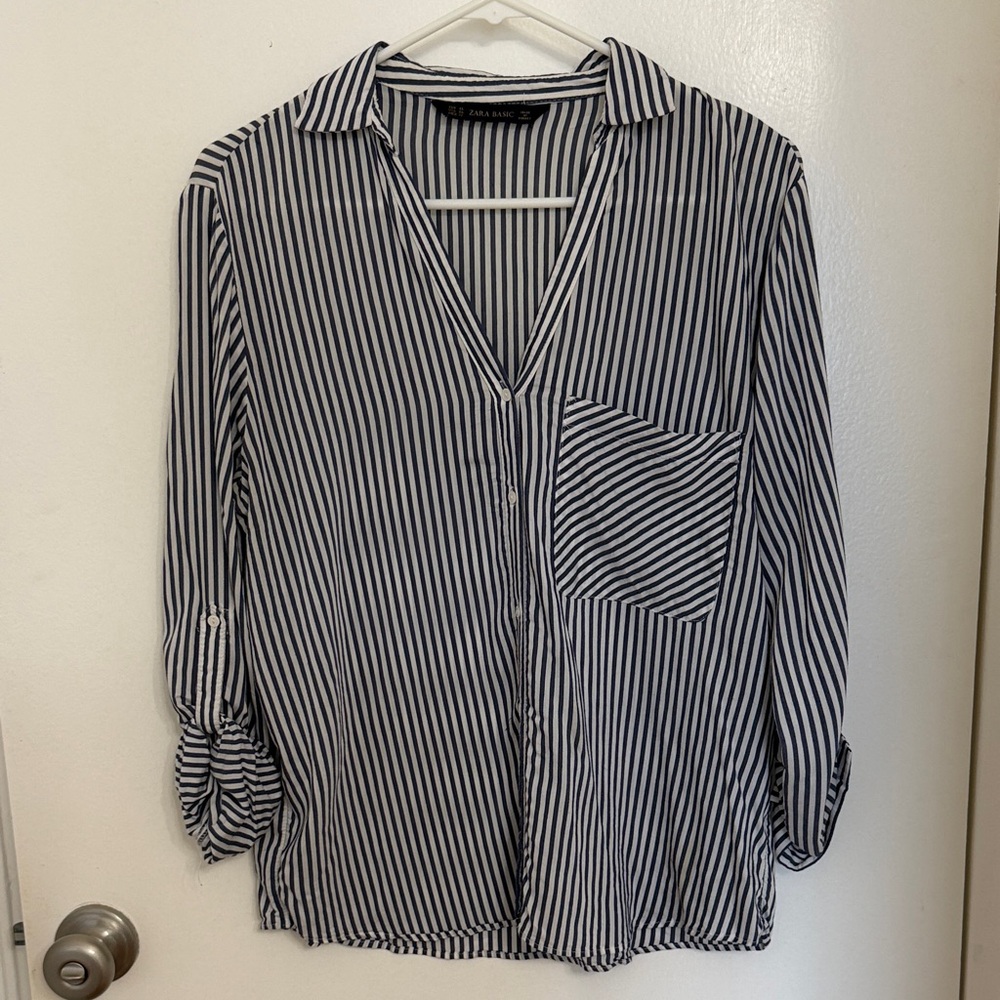 Zara Striped Button-Up Shirt